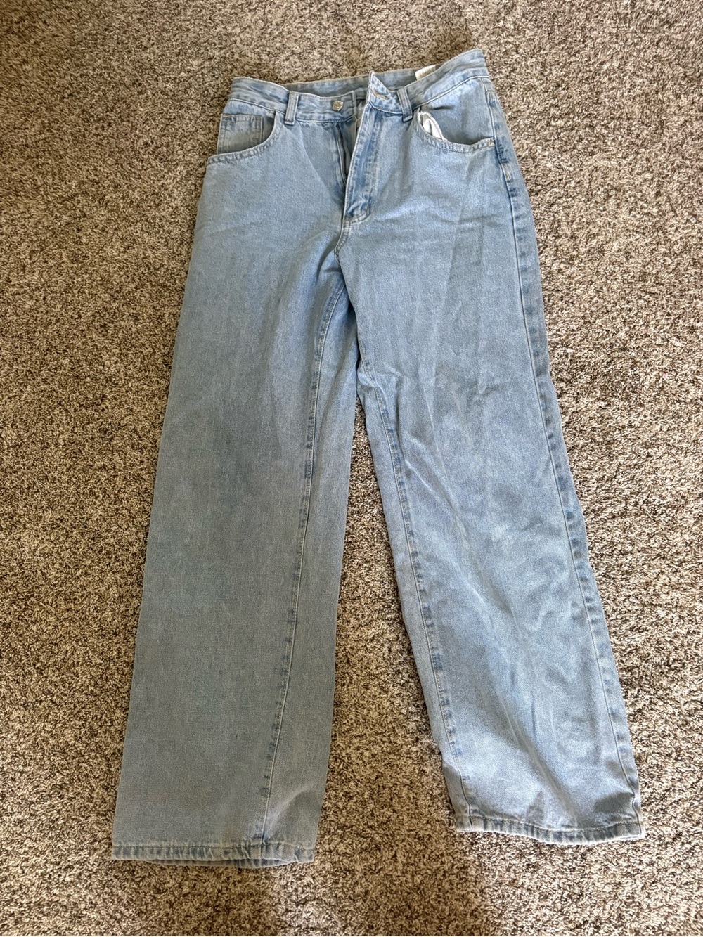 SHEIN Light Blue Wide-Leg High-Rise Jeans